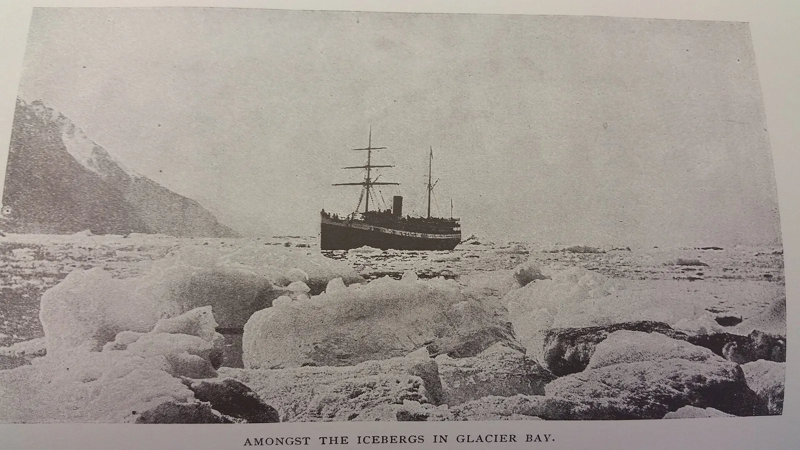 A cruise ship approaching a tidewater glacier in Alaska